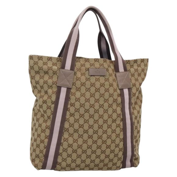 GUCCI GG Canvas Tote Bag Beige 189669 Auth 134807 - Picture 1 of 16